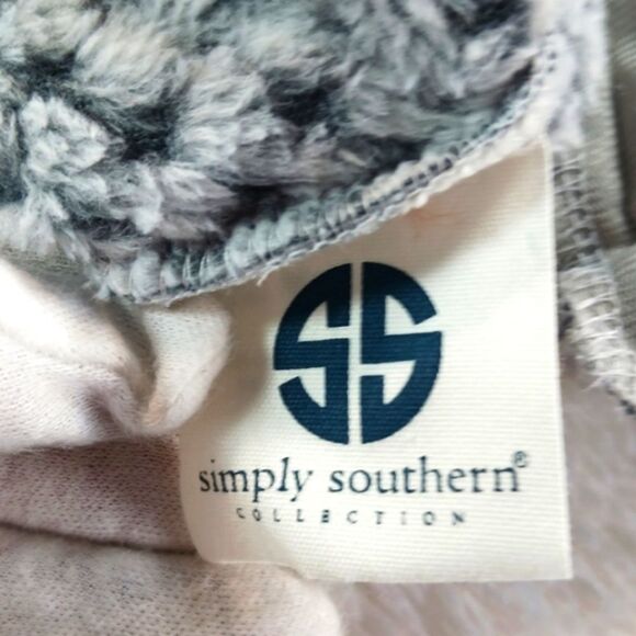 Simply Southern Gray Plush Fleece Pullover 1/4 Snap Button Sherpa Women's XL - Picture 5 of 10